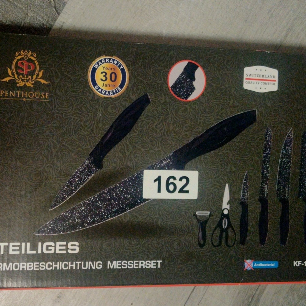 Penthouse Swiss Quality 6pc Kitchen Knife Set – Non-Stick & Antibacterial